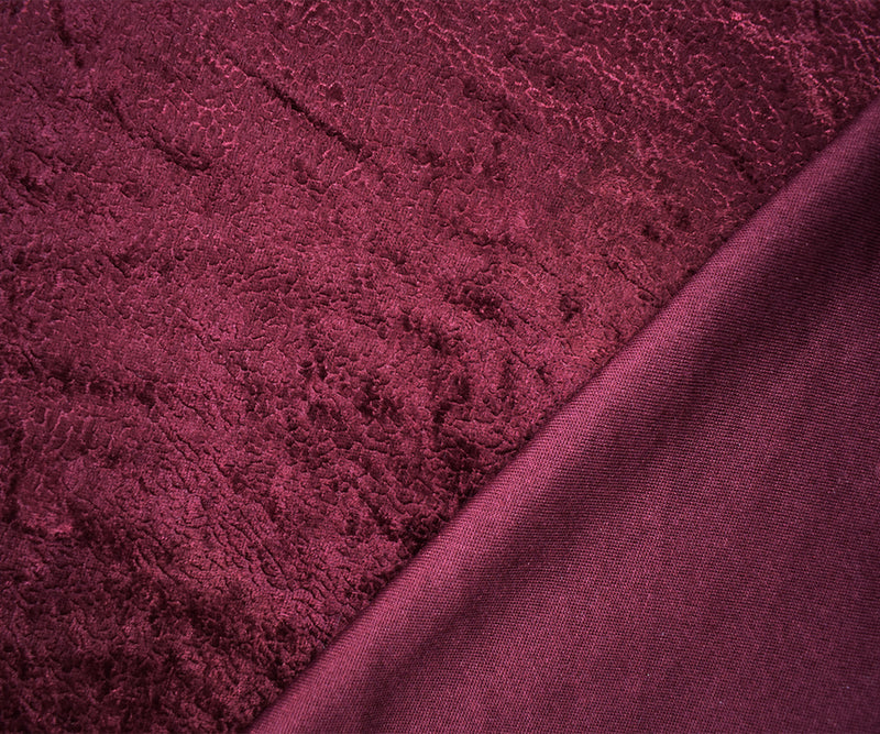 Red Poly Stretch Spandex Texture Embossed Velvet Knit Fabric