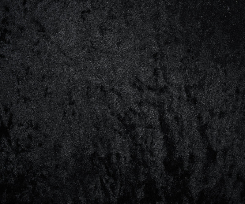 Black Poly Stretch Spandex Solid Crushed Velvet Knit Fabric