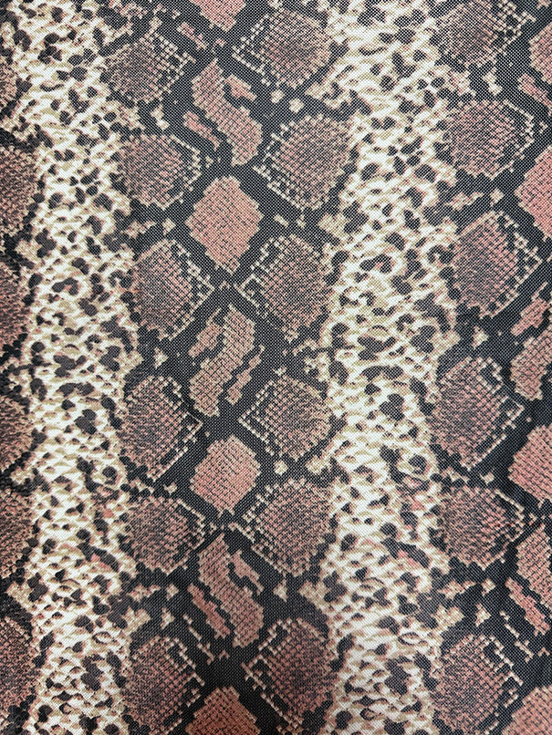 Terra Cotta Multi Snakeskin Print Stretch Mesh Fabric