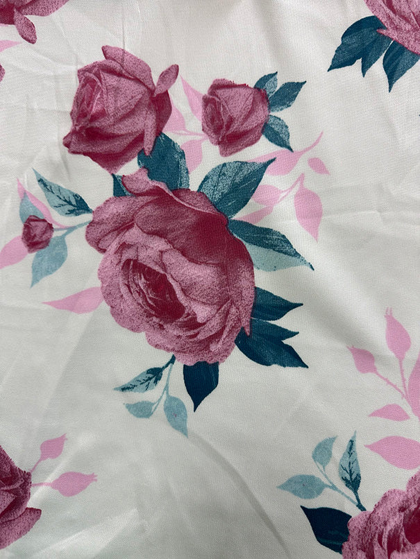 Pink Multi Floral Print Scuba Knit Fabric