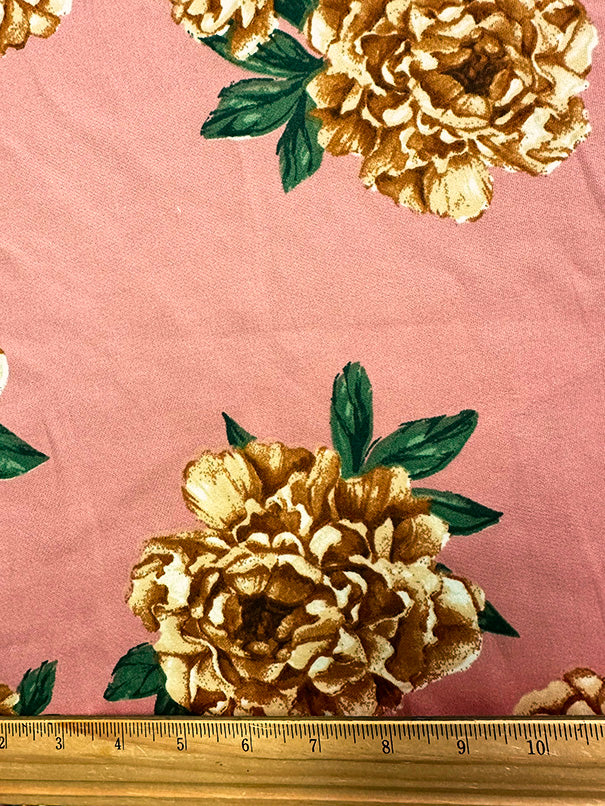 Carnation Multi Floral Print Scuba Knit Fabric