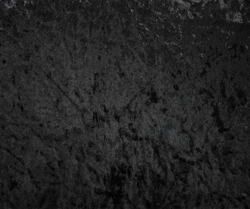Black Poly Stretch Spandex Solid Crushed Velvet Knit Fabric