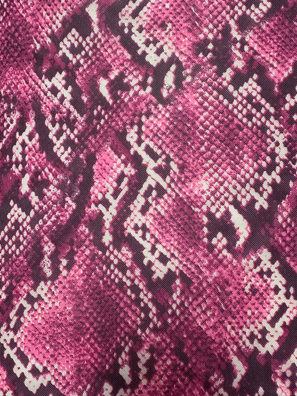 Neon Pink Multi Snakeskin Print Stretch Mesh Fabric
