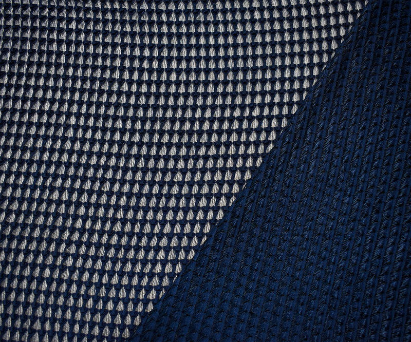 Blue Poly Texture Loopy 3D Knit Fabric