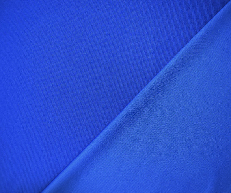 Blue Poly Stretch Spandex Rib-Like Stripe Double Knit Fabric