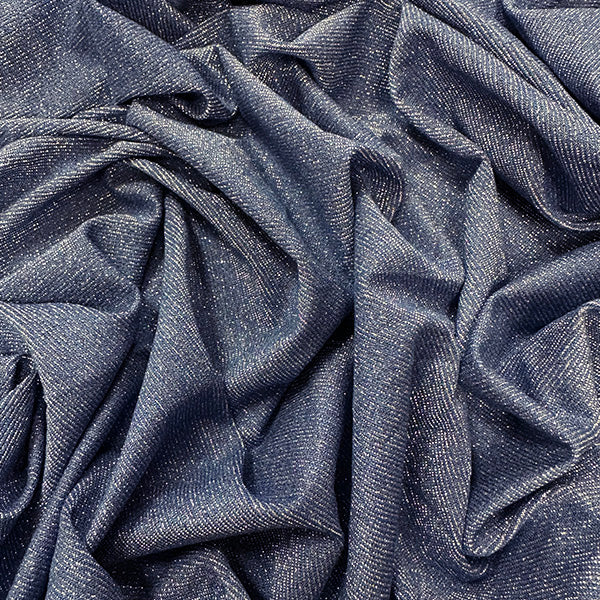 Periwinkle and Silver Stretch Mesh Fabric