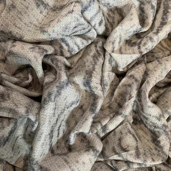 Gray Faded Tribal Diamond Print Rayon Challis Fabric
