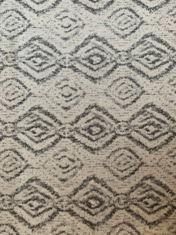 Gray Faded Tribal Diamond Print Rayon Challis Fabric