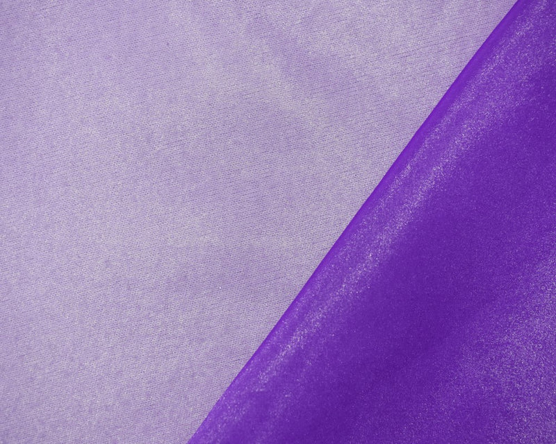 Purple-Silver Poly Solid Sparkle Organza Woven Fabric