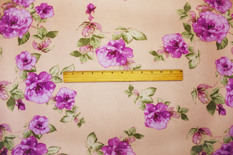 Beige-Multi Poly Stretch Spandex Floral Printed Mesh Knit Fabric