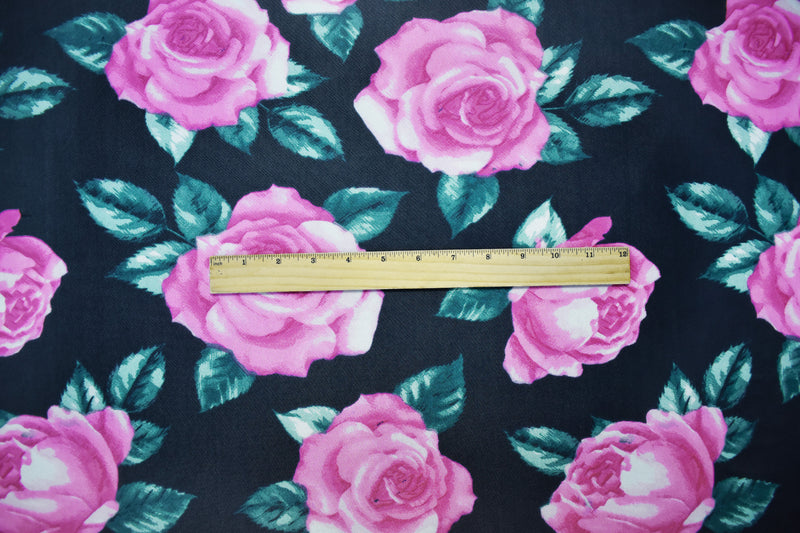 Black-Multi Poly Stretch Spandex Floral Printed Mesh Knit Fabric