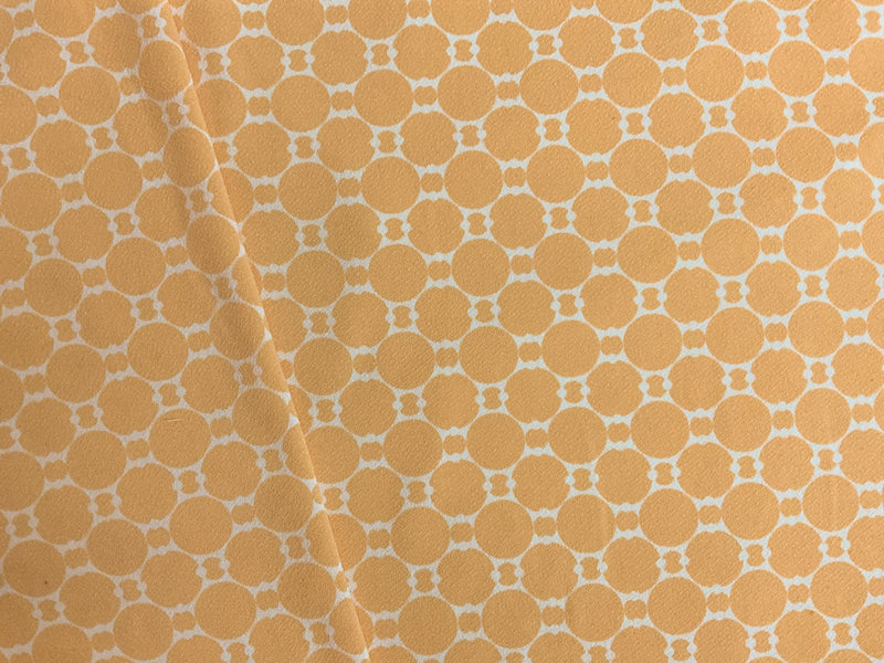 Yellow-Ivory Poly Geometric Printed ITY Moss Crepe Knit Fabric
