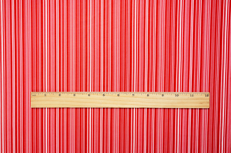 Red-White Nylon Stripe Printed Activewear Knit Fabric