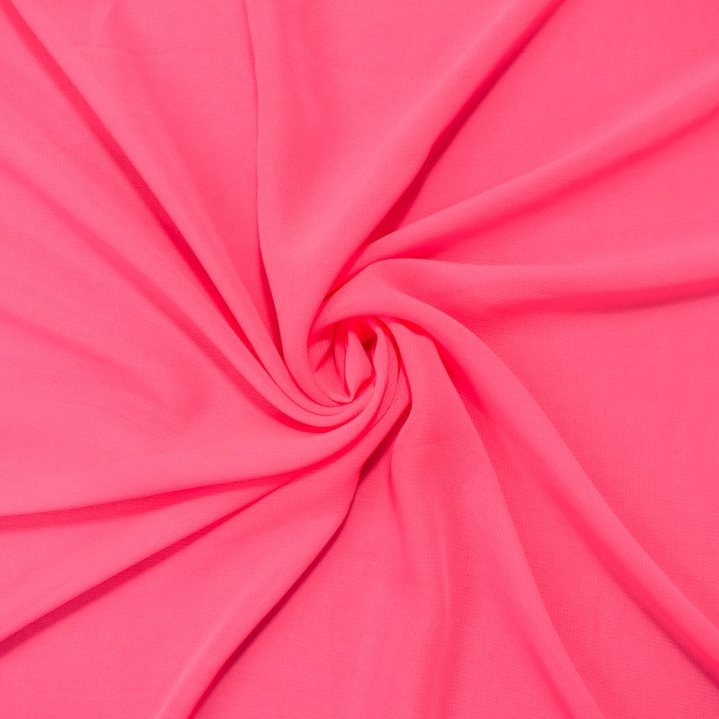 Pink Poly Solid Chiffon Woven Fabric