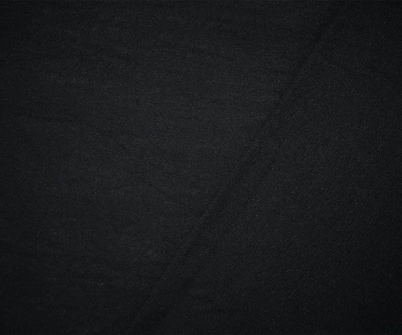 2 YD PC-Black Cotton Stretch Spandex Crepe Dobby Knit Fabric