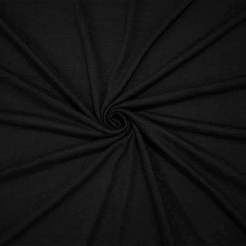 Black Cotton Stretch Spandex Crepe Dobby Knit Fabric