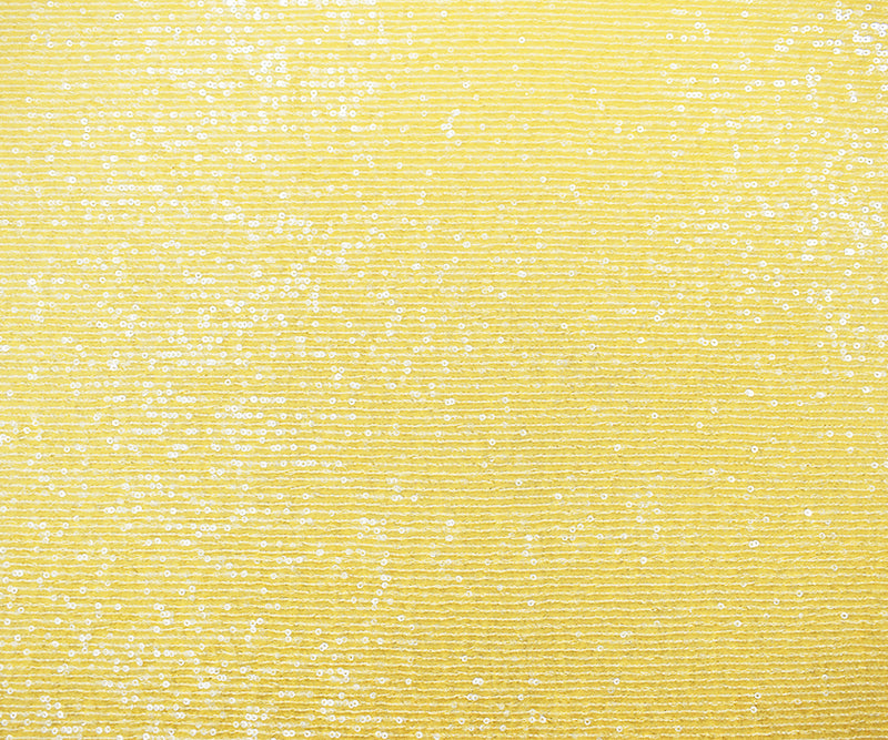 Yellow Nylon Blend Sequined Stretch Spandex Mesh Knit Fabric