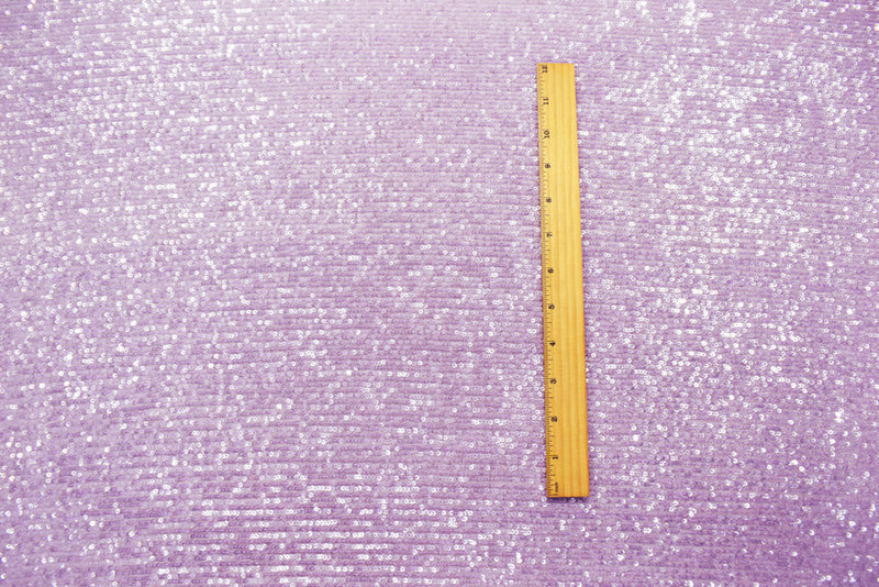 Lavender Nylon Blend Sequined Stretch Spandex Mesh Knit Fabric