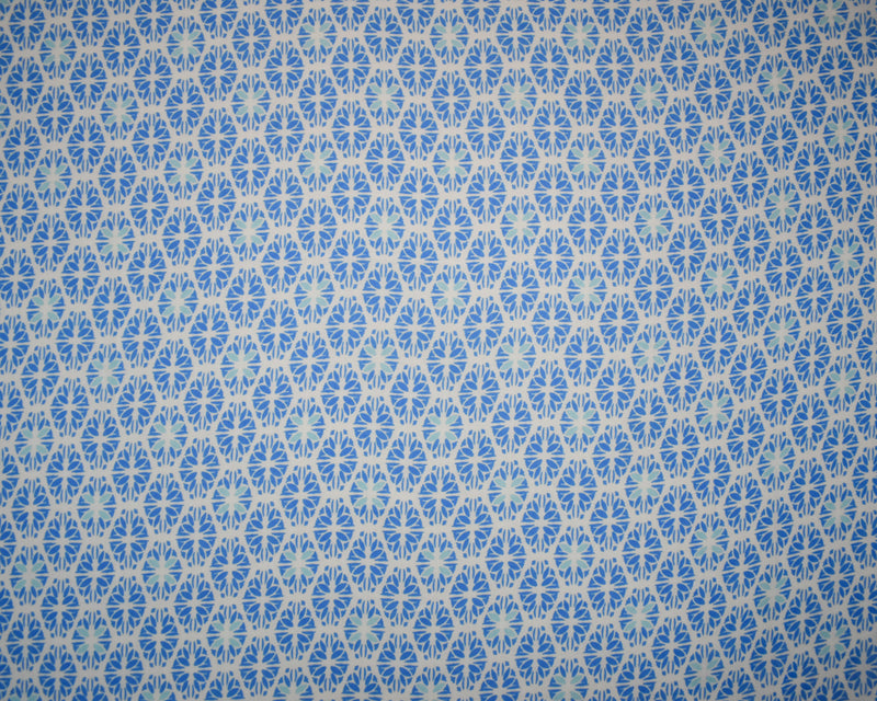 Blue-White Poly Abstract Floral Printed Chiffon Woven Fabric