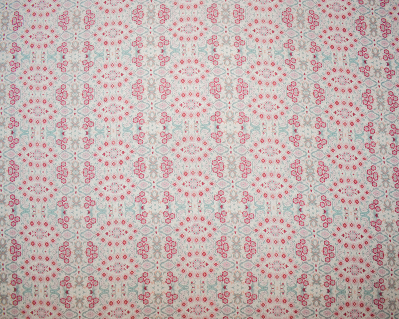 Pink-White-Multi Poly Floral Printed Chiffon Woven Fabric