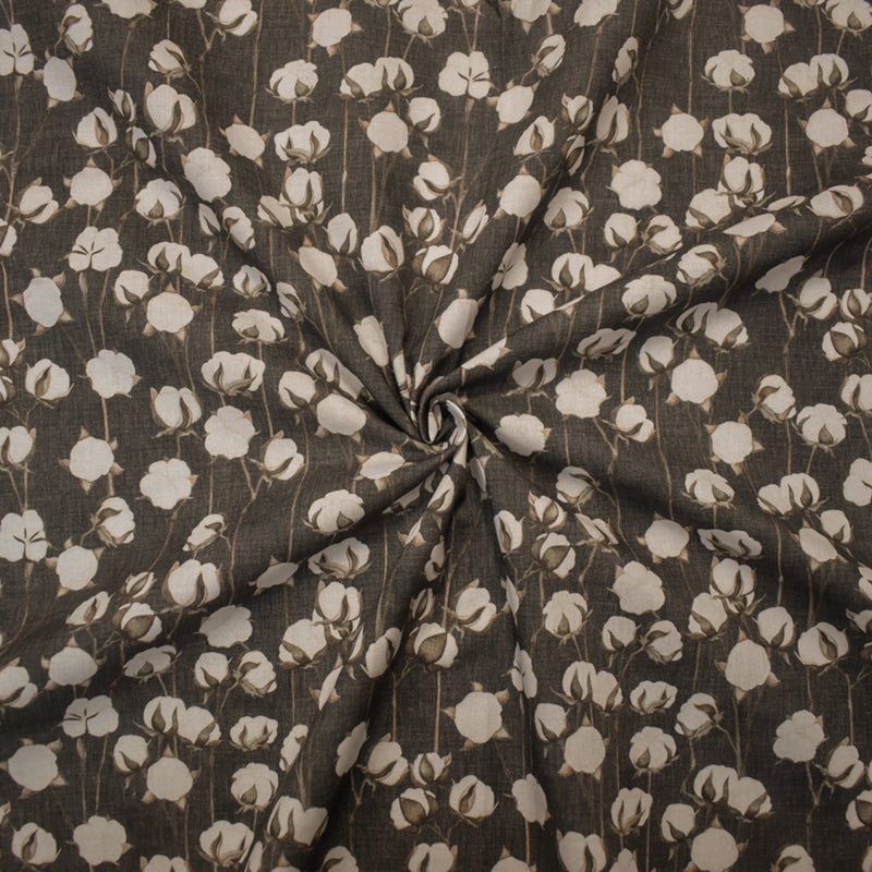 Black-Multi Nicole Tamarin Cotton Bud Printed Cotton Quilting Woven Fabric