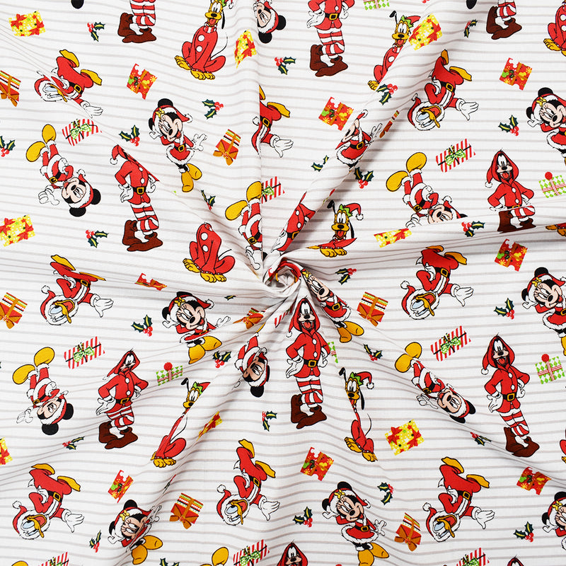 Red-Yellow-Multi-Cotton Disney Mickey and Friends Print Quilting Woven Fabric