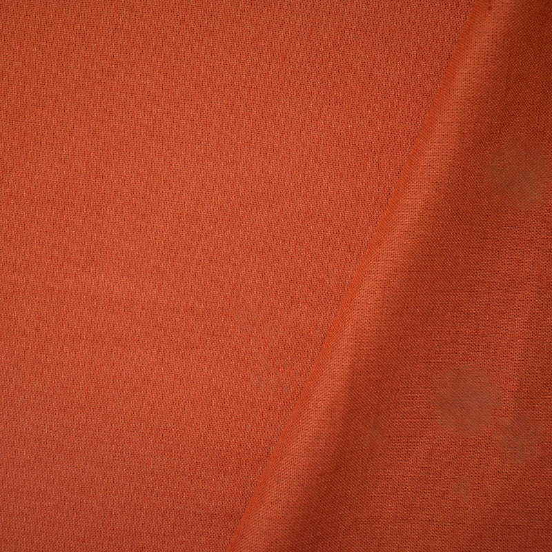 Orange Viscose-Linen Solid Linen Look Woven Fabric