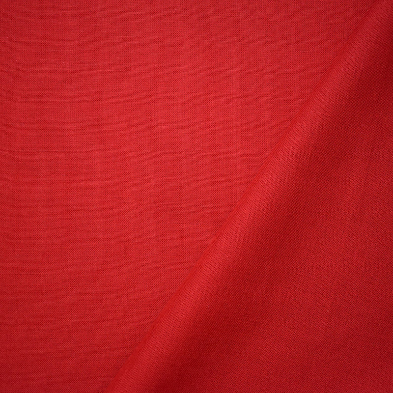 Red Viscose-Linen Solid Linen Look Woven Fabric