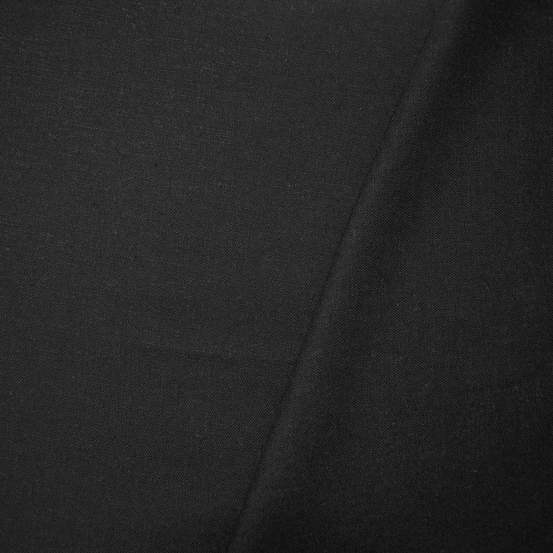 1 1/4 YD PC-Black Viscose-Linen Solid Linen Look Woven Fabric