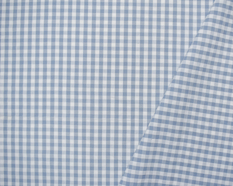 1 1/2 YD PC-Blue-White Cotton Gingham Woven Shirting Fabric