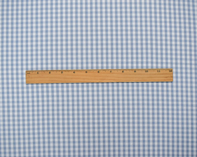 1 1/2 YD PC-Blue-White Cotton Gingham Woven Shirting Fabric