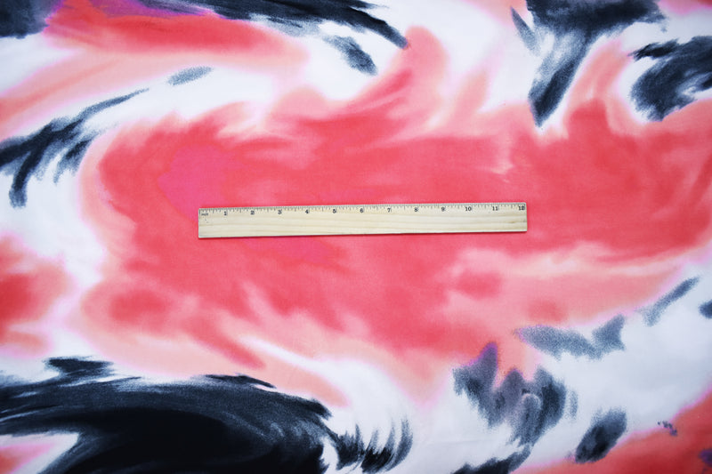 Pink-Multi Poly Tie-Dye Printed Stretch ITY Jersey Knit Fabric