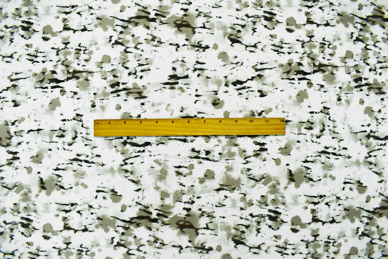 White-Multi Abstract Printed Stretch ITY Jersey Knit Fabric