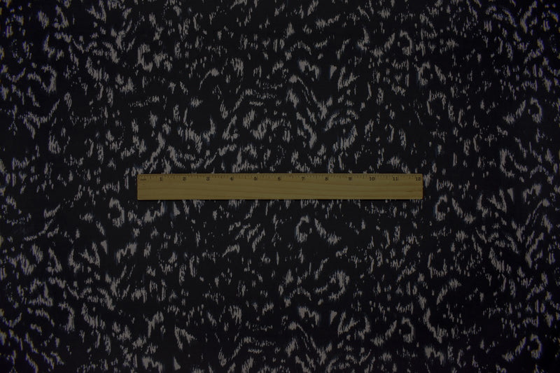 Black-Gray Poly Abstract Printed Stretch ITY Jersey Knit Fabric