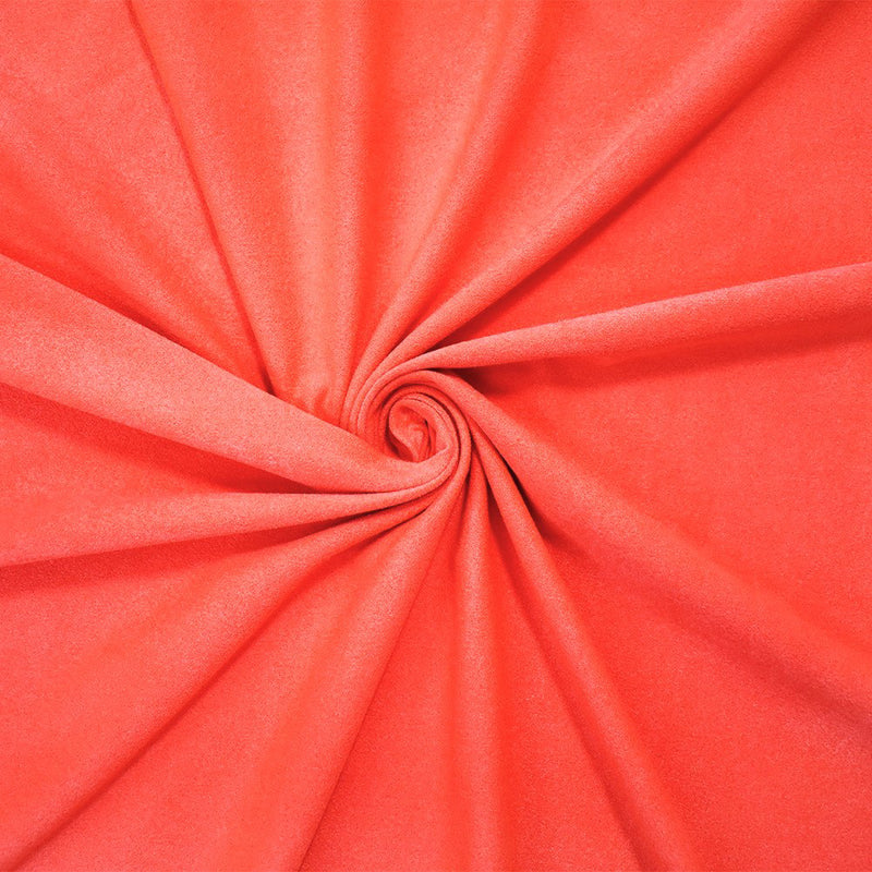 Neon Orange Stretch Spandex Solid Microsuede Knit Fabric
