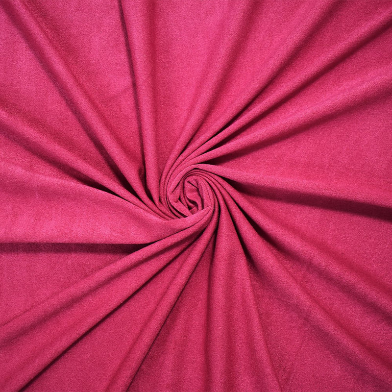 Pink Stretch Spandex Solid Microsuede Knit Fabric