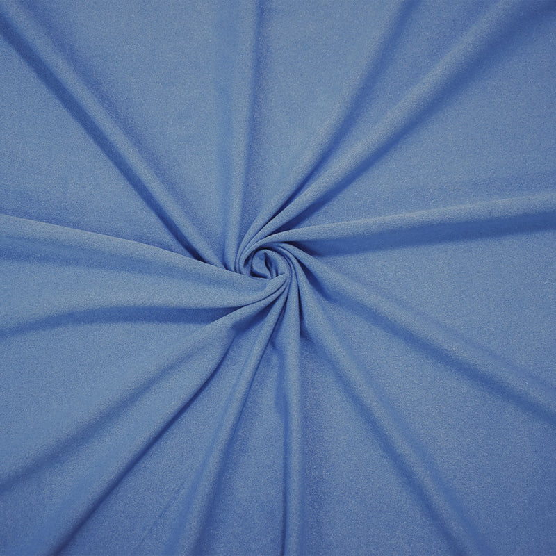 Blue Stretch Spandex Solid Microsuede Knit Fabric
