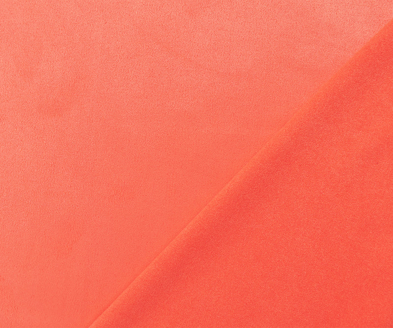 Neon Coral Orange Stretch Spandex Solid Microsuede Knit Fabric