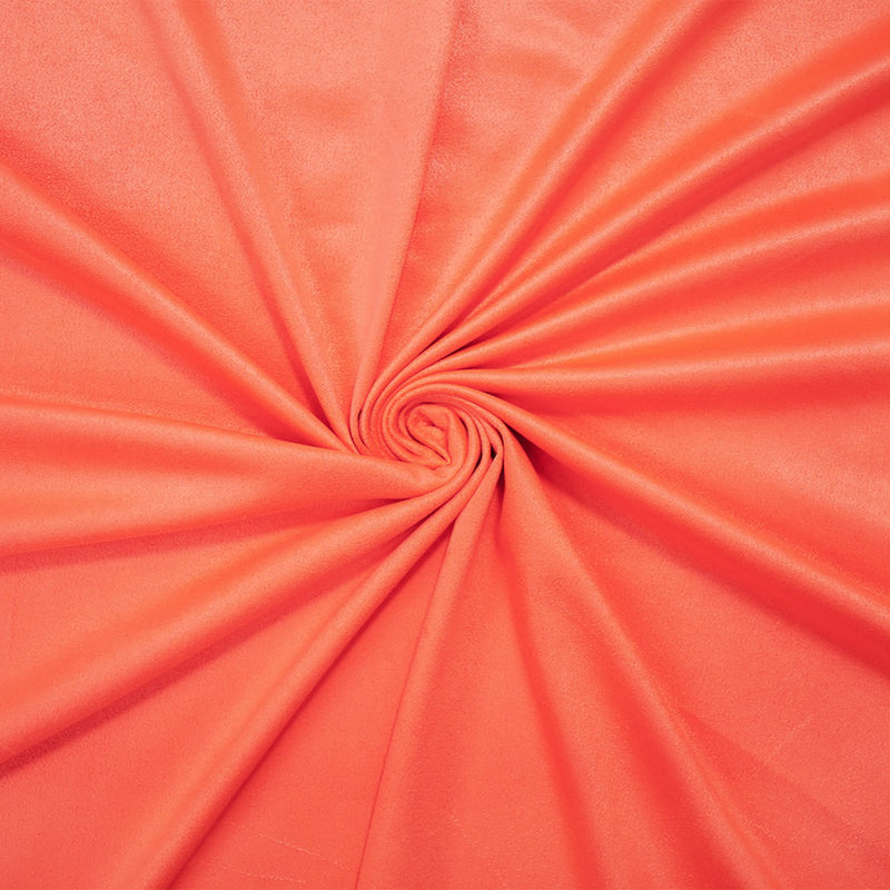 Neon Coral Orange Stretch Spandex Solid Microsuede Knit Fabric