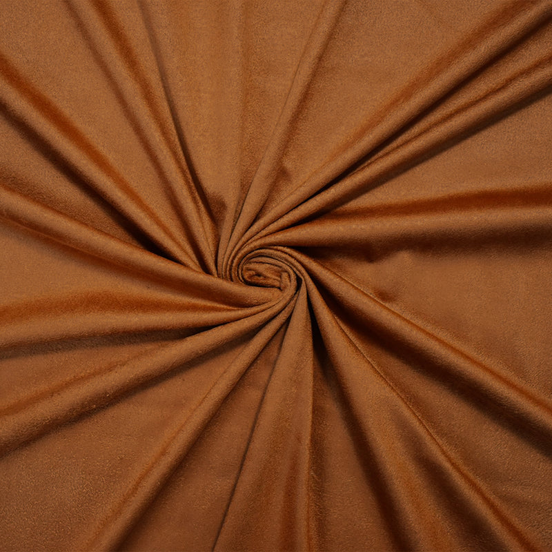 Brown Stretch Spandex Solid Microsuede Knit Fabric