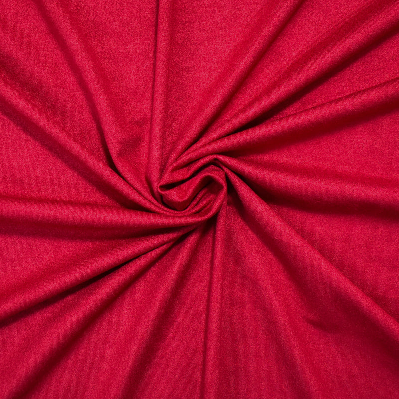 Red Stretch Spandex Solid Microsuede Knit Fabric