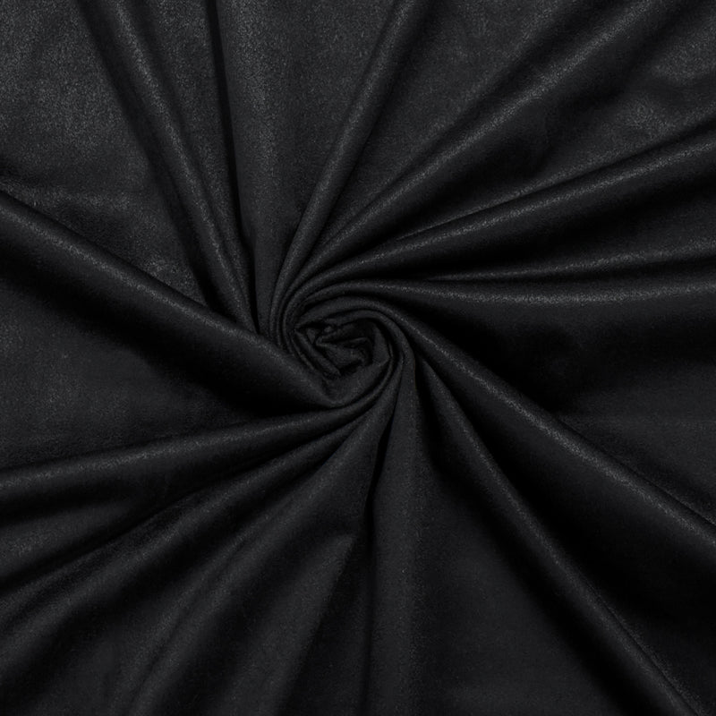 Black Stretch Spandex Solid Microsuede Knit Fabric