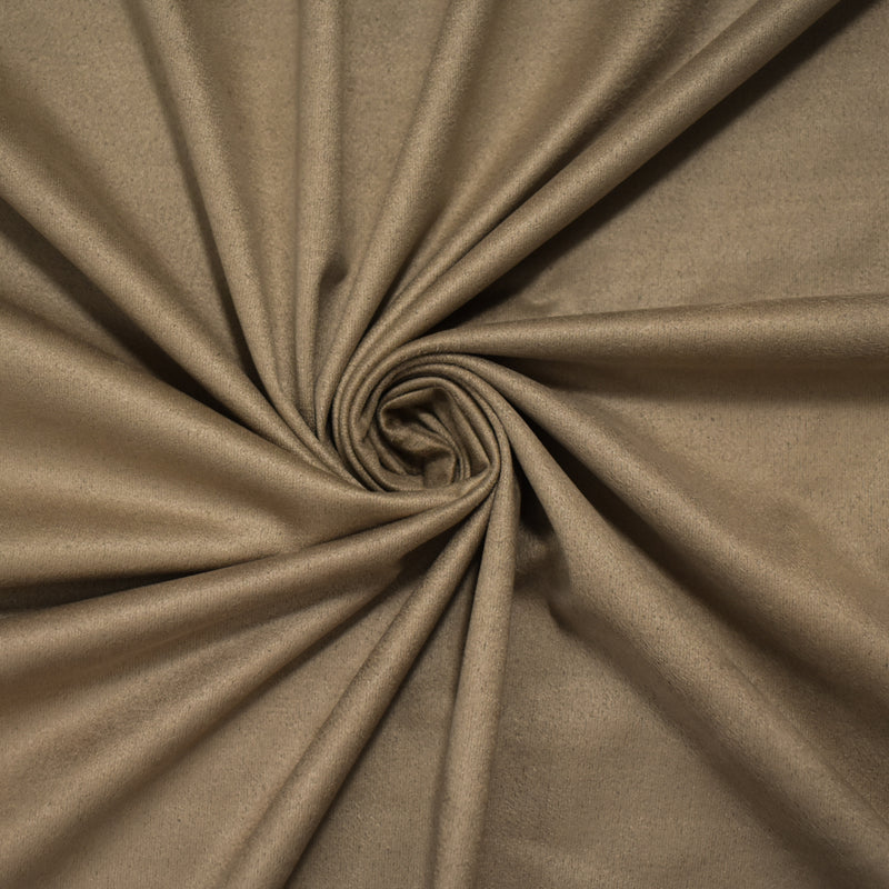 Brown Stretch Spandex Solid Microsuede Knit Fabric