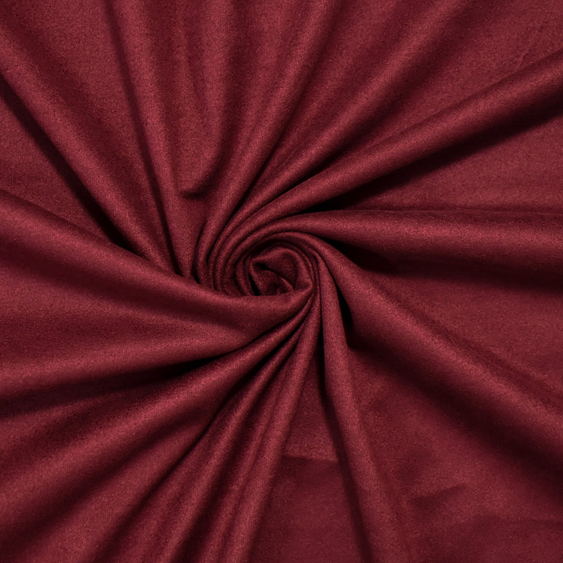 Deep Ruby Red Stretch Spandex Solid Microsuede Knit Fabric