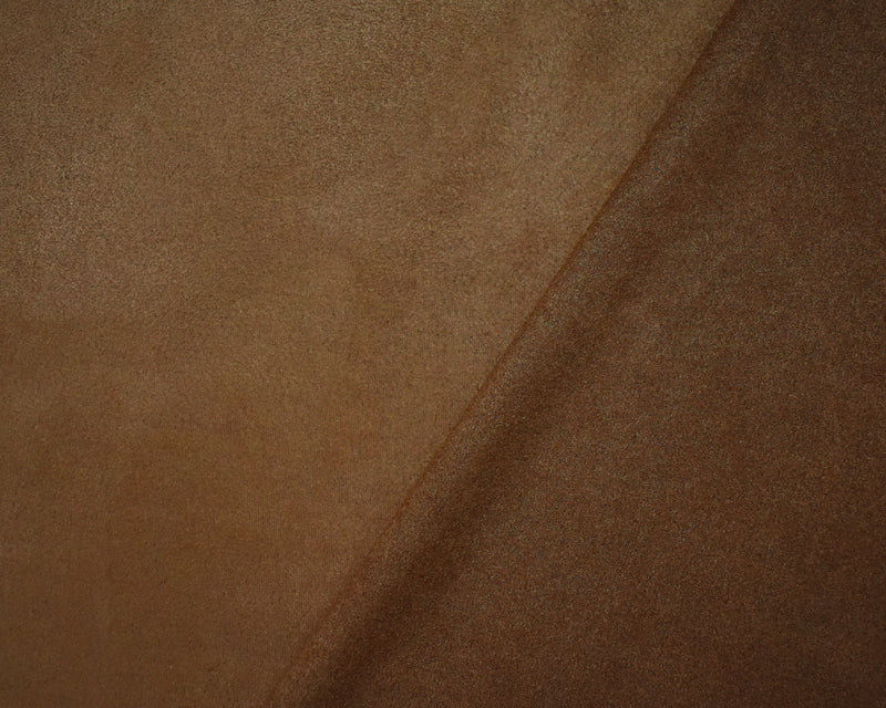 Brown Stretch Spandex Solid Microsuede Knit Fabric