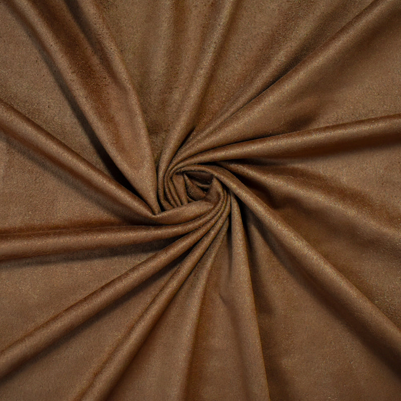 Brown Stretch Spandex Solid Microsuede Knit Fabric