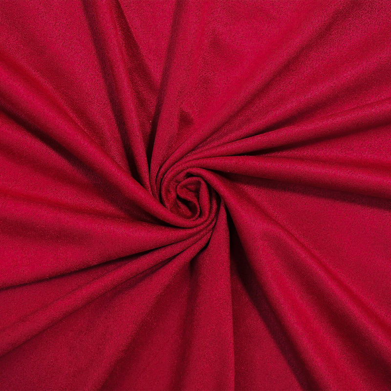 Red Stretch Spandex Solid Microsuede Knit Fabric