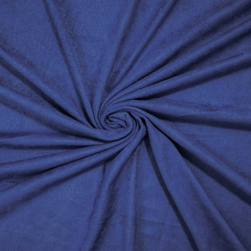 Blue Stretch Spandex Solid Microsuede Knit Fabric