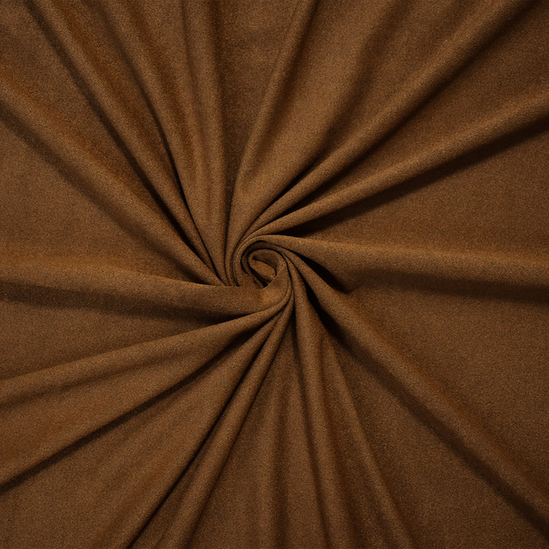 Brown Stretch Spandex Solid Microsuede Knit Fabric