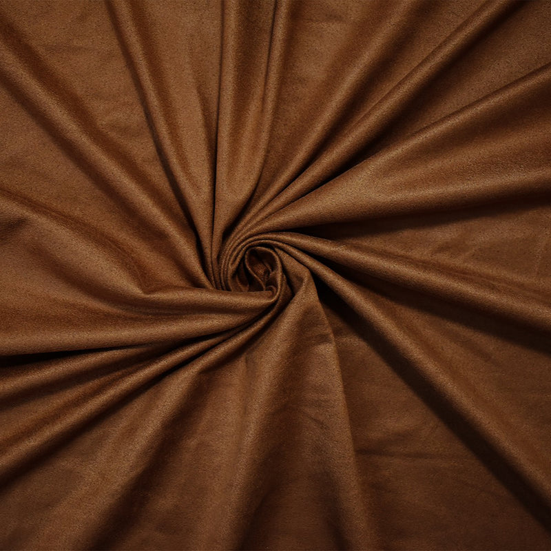 Brown Stretch Spandex Solid Microsuede Knit Fabric